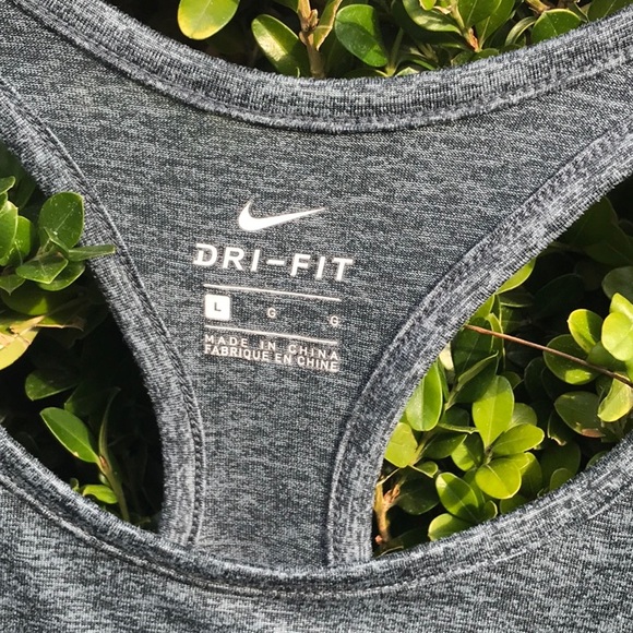 Nike heather grey racer back tee. - Picture 2 of 6